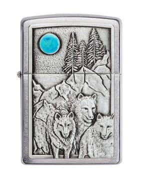 Wolf & Moon Emblem Windproof Pocket Lighter-image-30