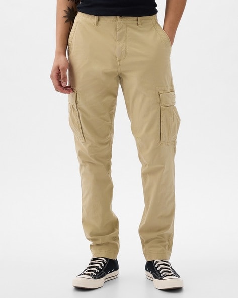 Mid-Rise Cargo Pants with Patch Pockets