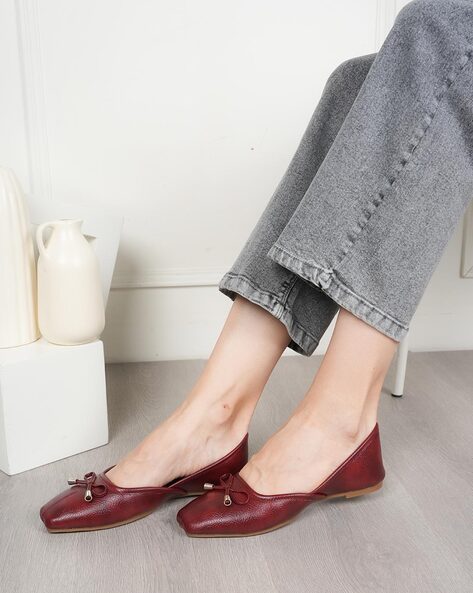 Buy Burgundy Flat Shoes for Women by STYLE SHOES Online Ajio