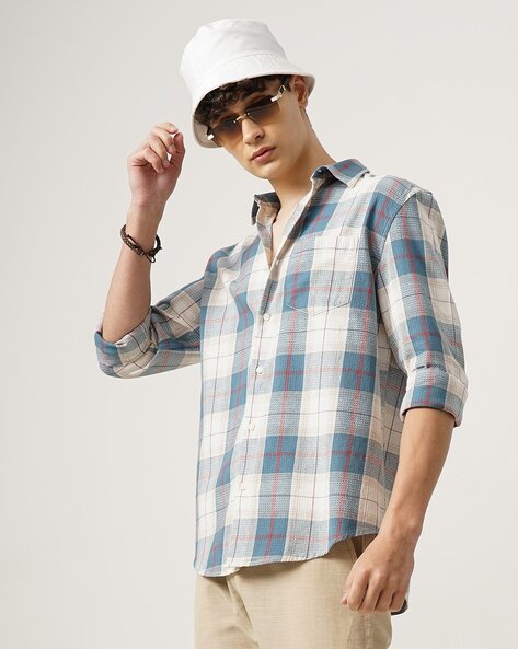 Men Oxford Checks Regular Fit Shirt