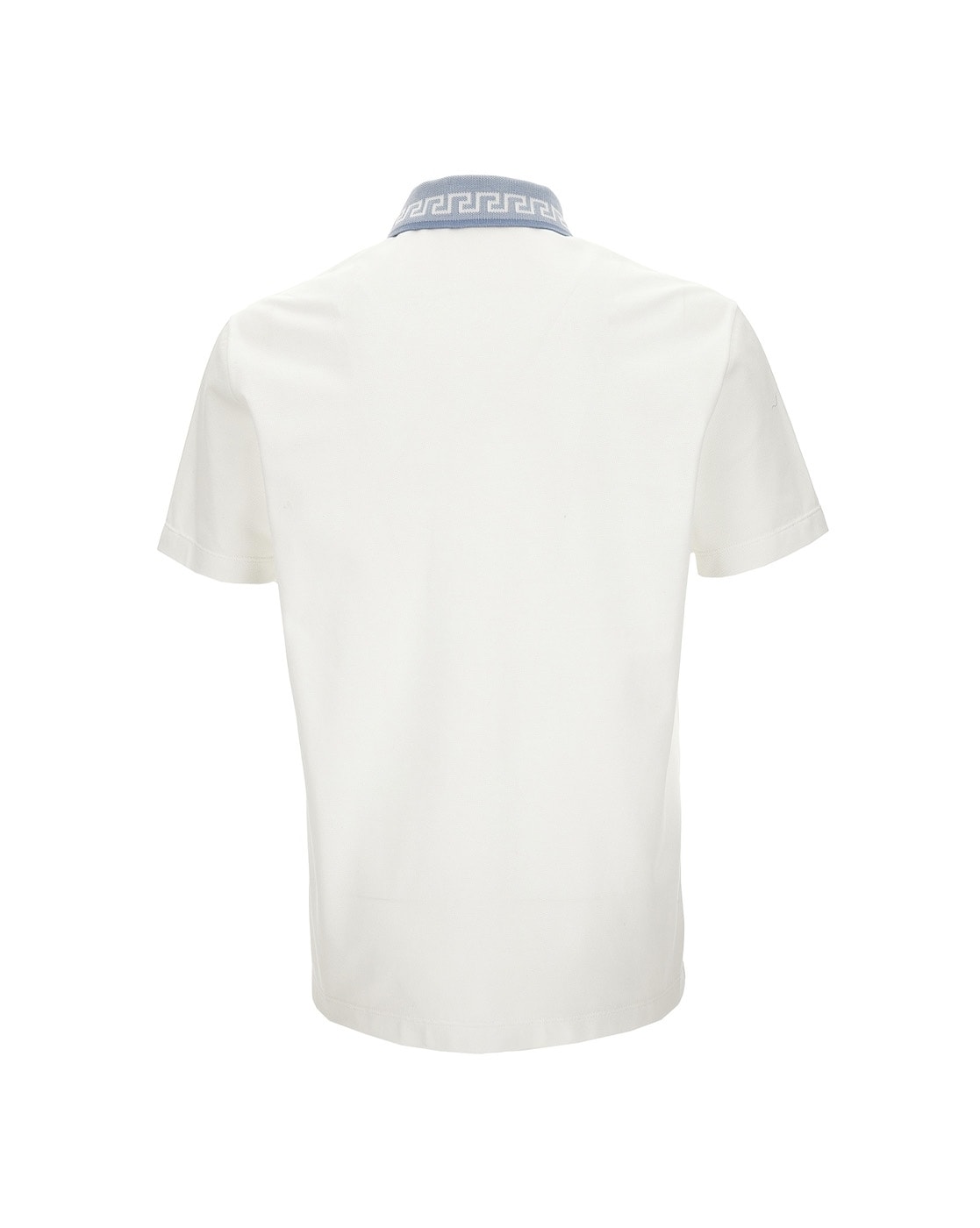 Buy VERSACE Versace Greca Pique Polo T-Shirt | White Color