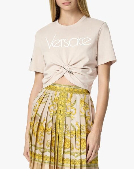 Tシャツ・カットソー Versace Safety Pin Curled Top Versace 