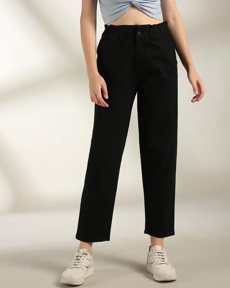 Ajio Paper Bag Pants Skinny Leg Paperbag Waist Inc Linen Pants