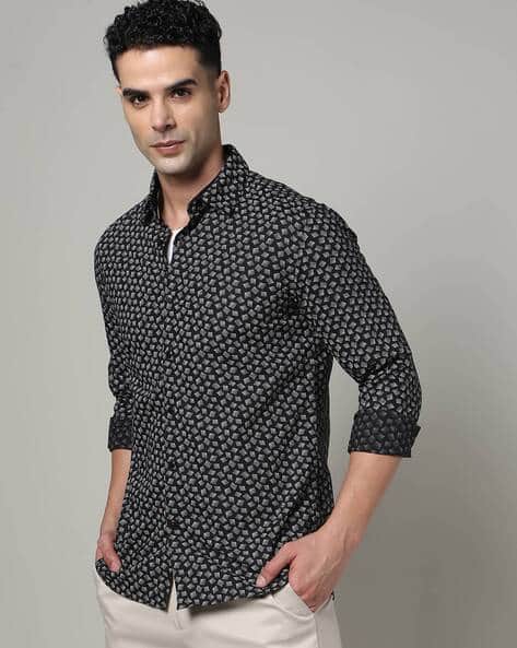 Pepe Jeans Men Geometric Print Regular Fit Shirt