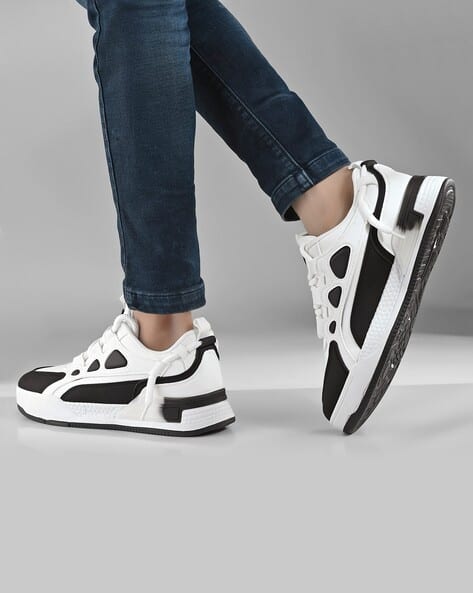 ARBUNORE Men Panelled Low-Top Lace-Up Shoes