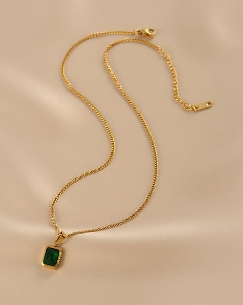 Skysixty Women Gold-Plated Chain with Pennant