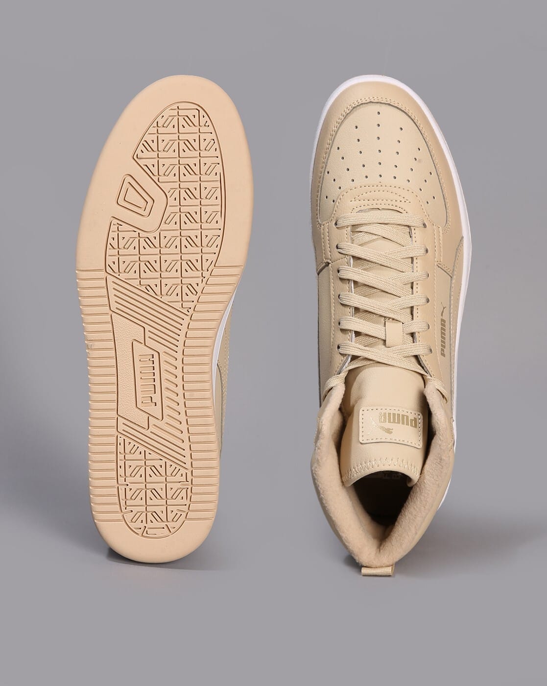 Buy Puma Caven Mid-Top Lace-Up Sneakers Beige Color Men