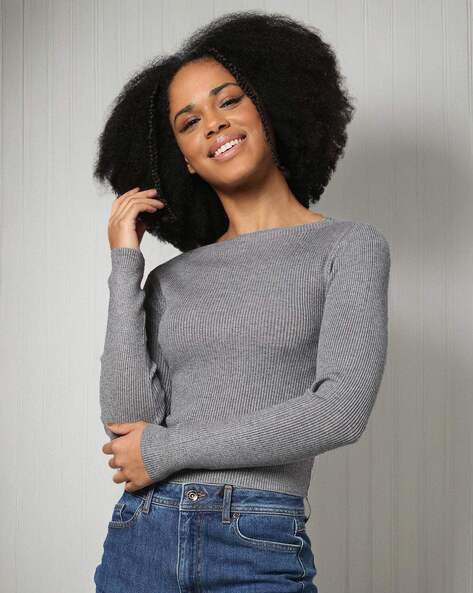 Women Heathered Relaxed Fit Top