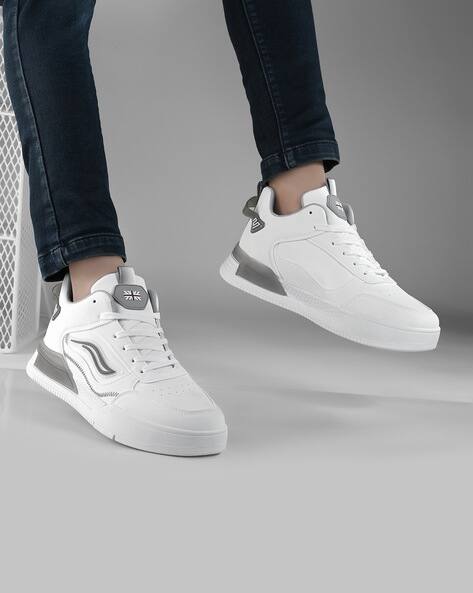 ARBUNORE Men Panelled Mid-Top Lace-Up Shoes