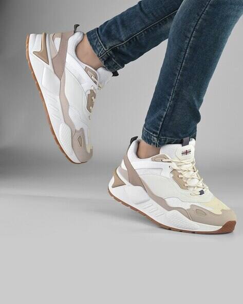 ARBUNORE Men Panelled Low-Top Lace-Up Shoes