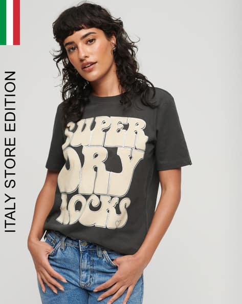 SUPERDRY 70's Retro Rock Logo Print T-Shirt