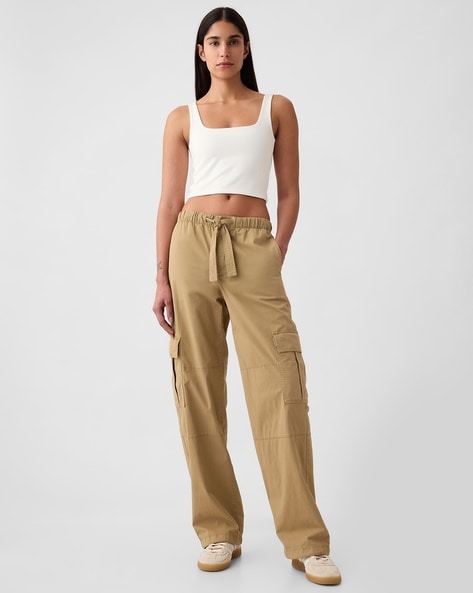 Buy Khaki Trousers Pants for Women by GAP Online Ajio