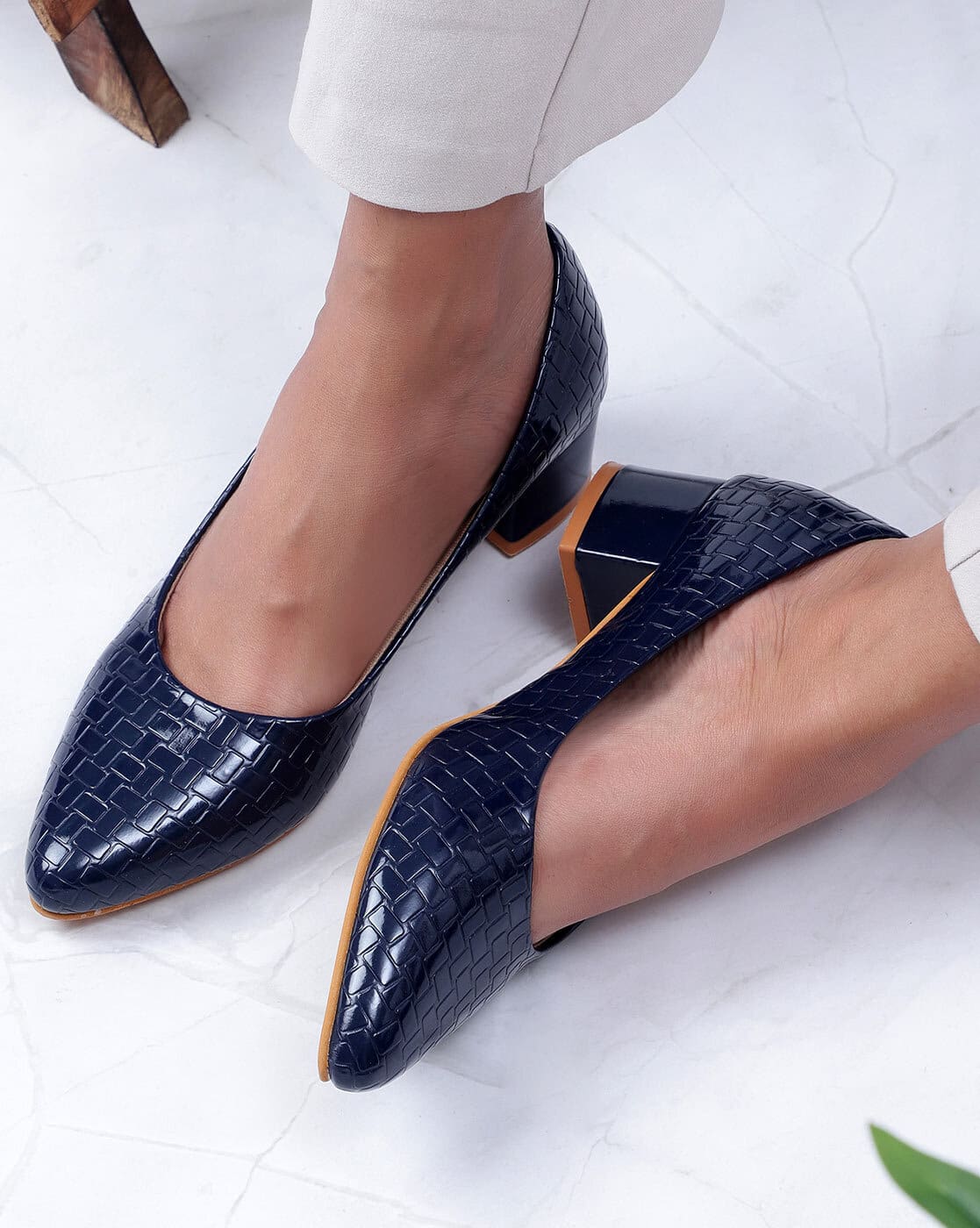 Buy Navy blue Heeled Shoes for Women by CARLTON LONDON Online