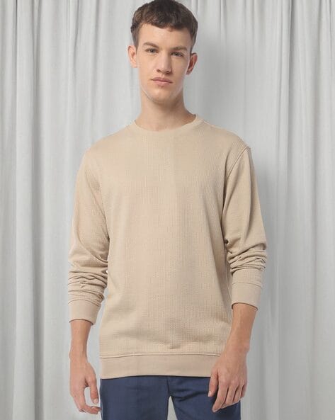 Men Patterned Regular Fit Crew-Neck Sweatshirt