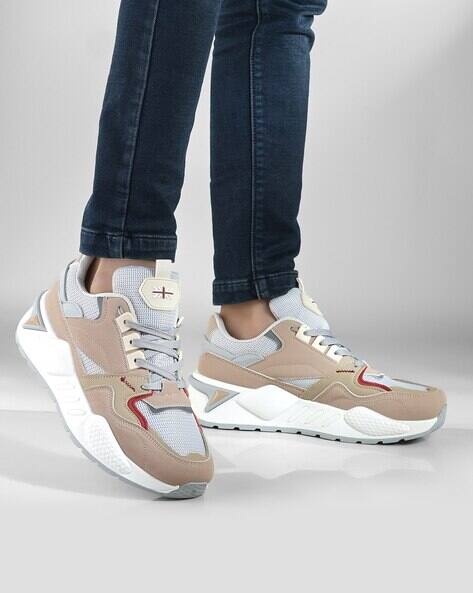 ARBUNORE Men Panelled Low-Top Lace-Up Shoes