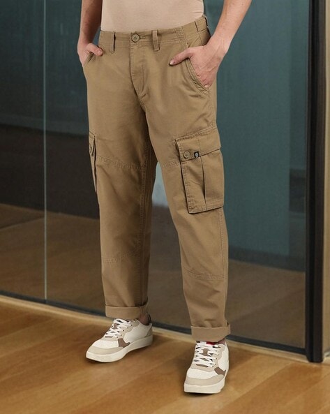 Men Slim Fit Cargo Pants with Insert Pockets