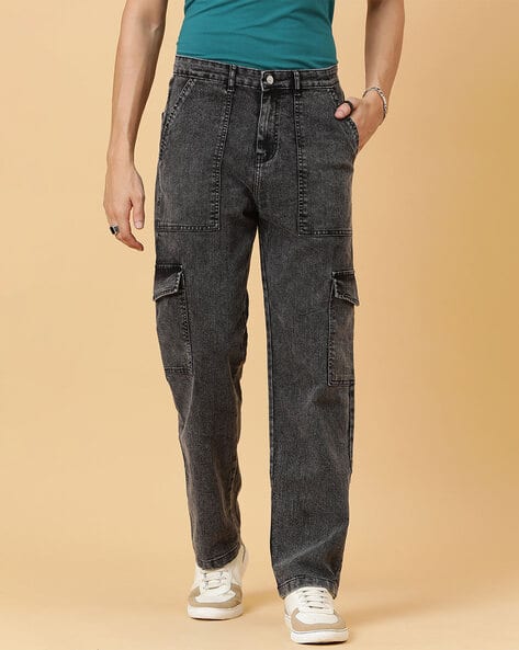 KOTTY Men Lightly Washed Straight Jeans