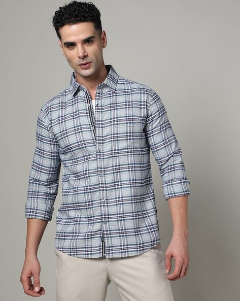 Spykar Men Checked Regular Fit Shirt