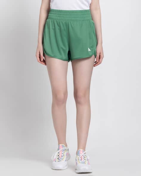 ADIDAS Women Pacer Logo Print Knit Shorts
