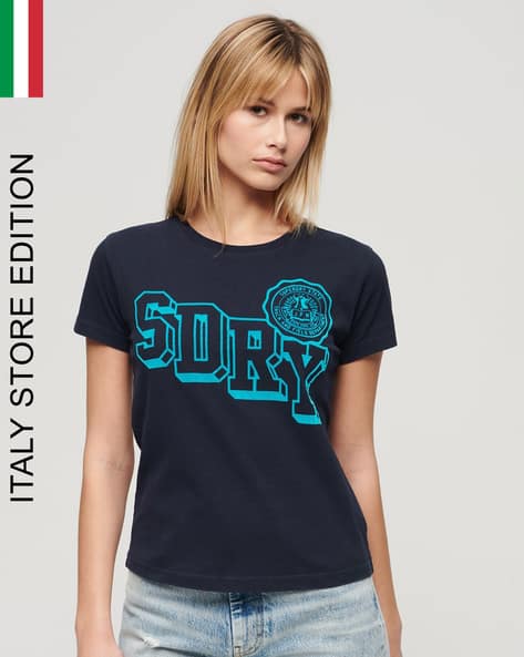 SUPERDRY Varsity Flocked Fitted T-Shirt