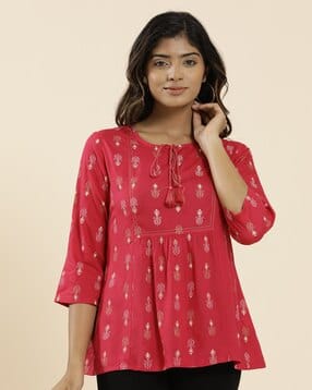 jaipur kurti Women Printed Relaxed Fit Top-picture-21