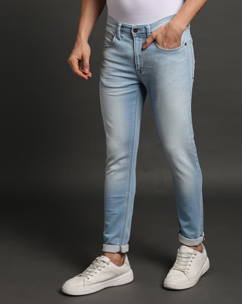 Men Mid-Wash Chinox Super Skinny Fit Jeans