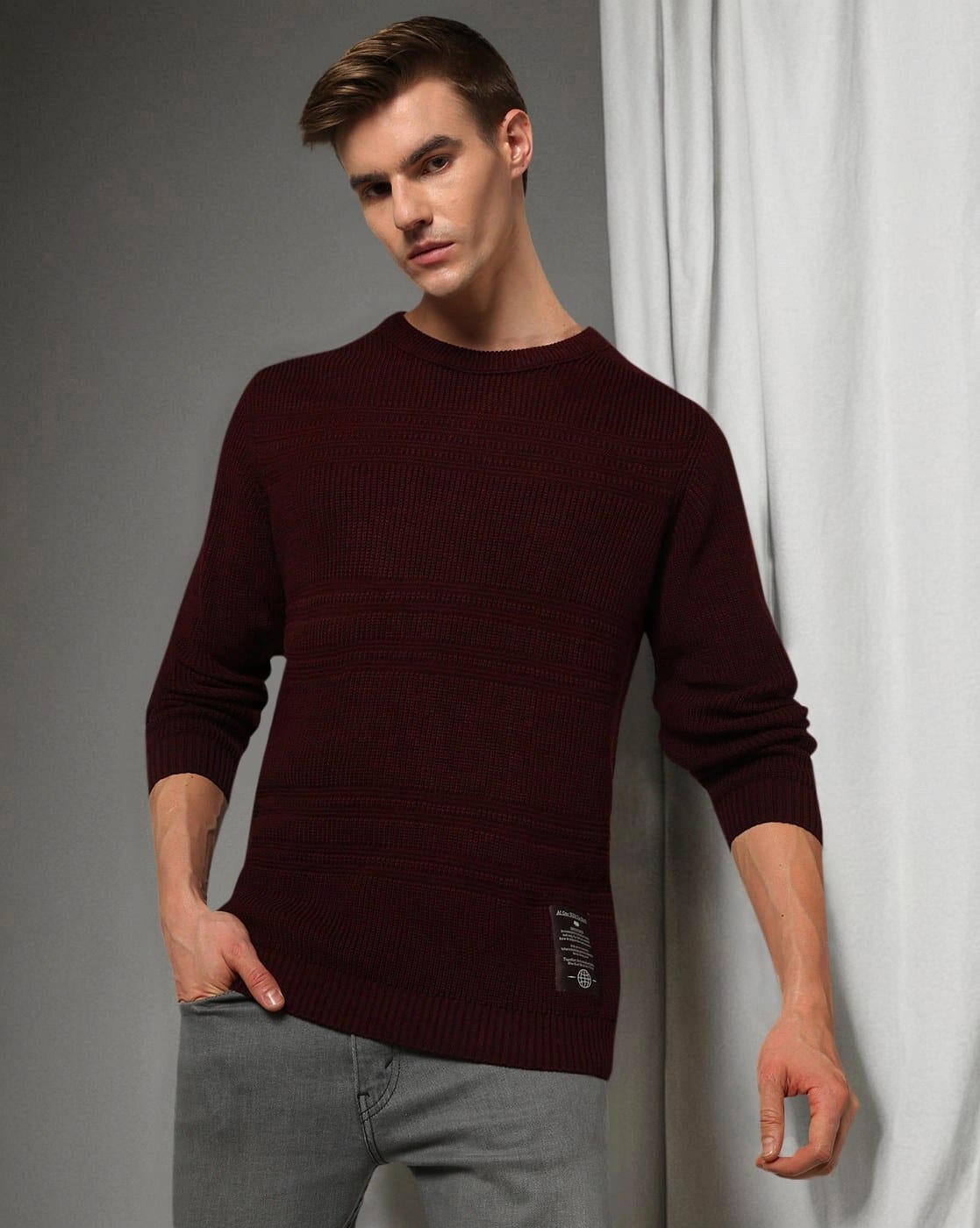 売れ筋商品|||エックスレイ ニット&セーター アウター レディース Men's Basice Mock Neck Midweight Pullover Sweater Dark Burgundy X RAY Men's Quarter Zip Mock Neck Pullover Sweater – X-RAY JEANS