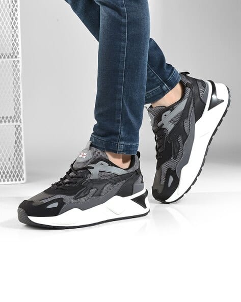 ARBUNORE Men Panelled Low-Top Lace-Up Shoes