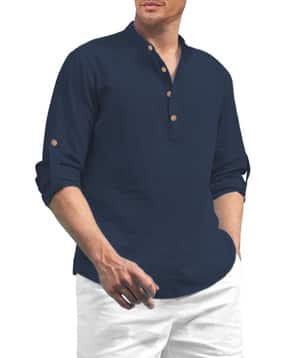 vida loca Men Slim Fit Short Kurta with Full-Sleeves-picture-30