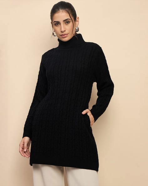 Woolen Sweater Dresses And Sweaters Women Knitted High-Neck - Main Image