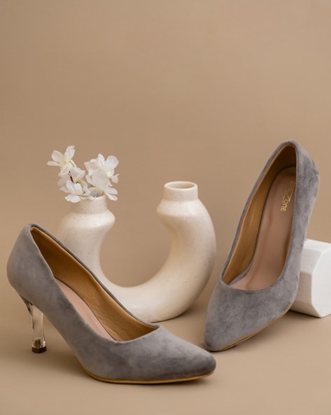 Grey kitten heels uk best sale