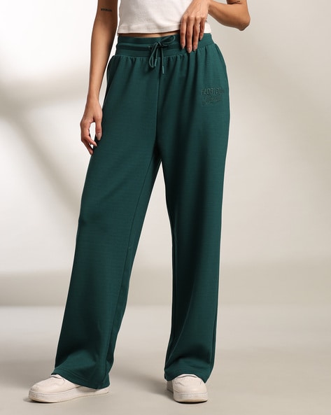 Women Embroidered Straight Fit Track Pants