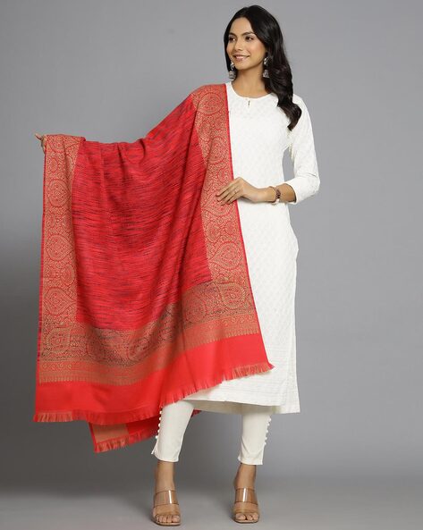 Women Shawl with Frindged Hems Price in India