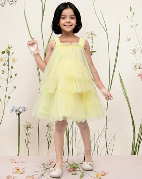 Ajio Yellow Strappy Dress Buy Yellow Dresses Frocks For Girls By