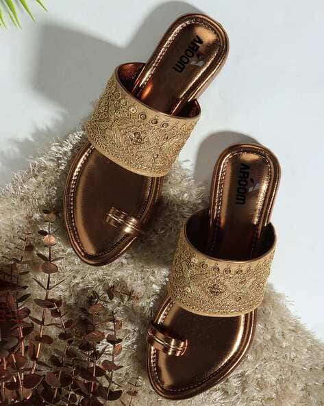 Buy AROOM Open-Toe Slip-On Flat Sandals Online | Ajio.com
