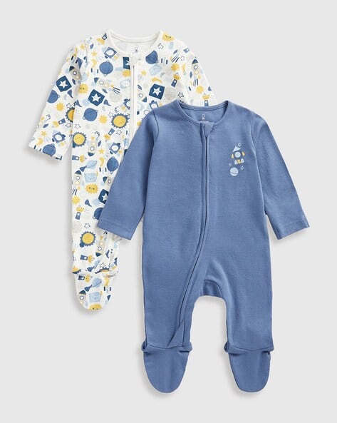 Infants Pack of Printed Cotton Sleepsuits