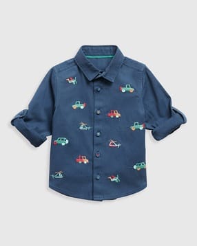Boys Embroidered Relaxed Fit Shirt-image-42