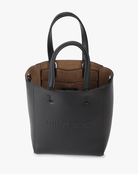 ◆正規品・新品◆JimmyChoo Black Leather Medium Lenny Handbag Buy Jimmy Choo Lenny Embossed Leather Tote Bag | Black Color