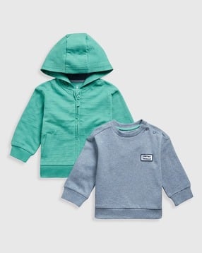 mothercare Boys Striped Hoodie & Sweatshirt Set-picture-51