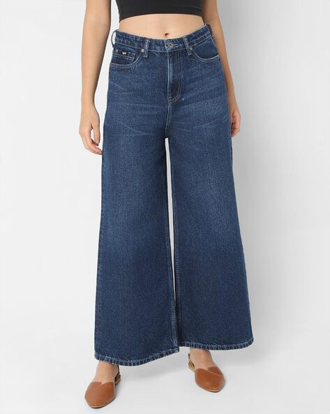 Gas Women Lightly Washed Wide-Leg Jeans