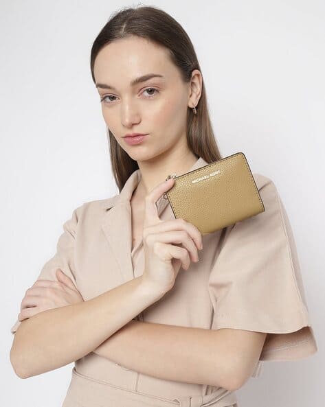 Womens Wallets Michael Kors Jet Set Snap Billfold Wallet Empire Small  Pebbled Leather Tri-Fold Wallet