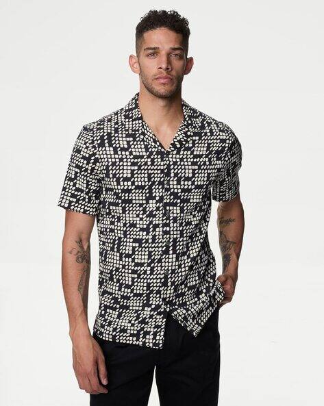 Marks & Spencer Twill Cuban Collar Shirt