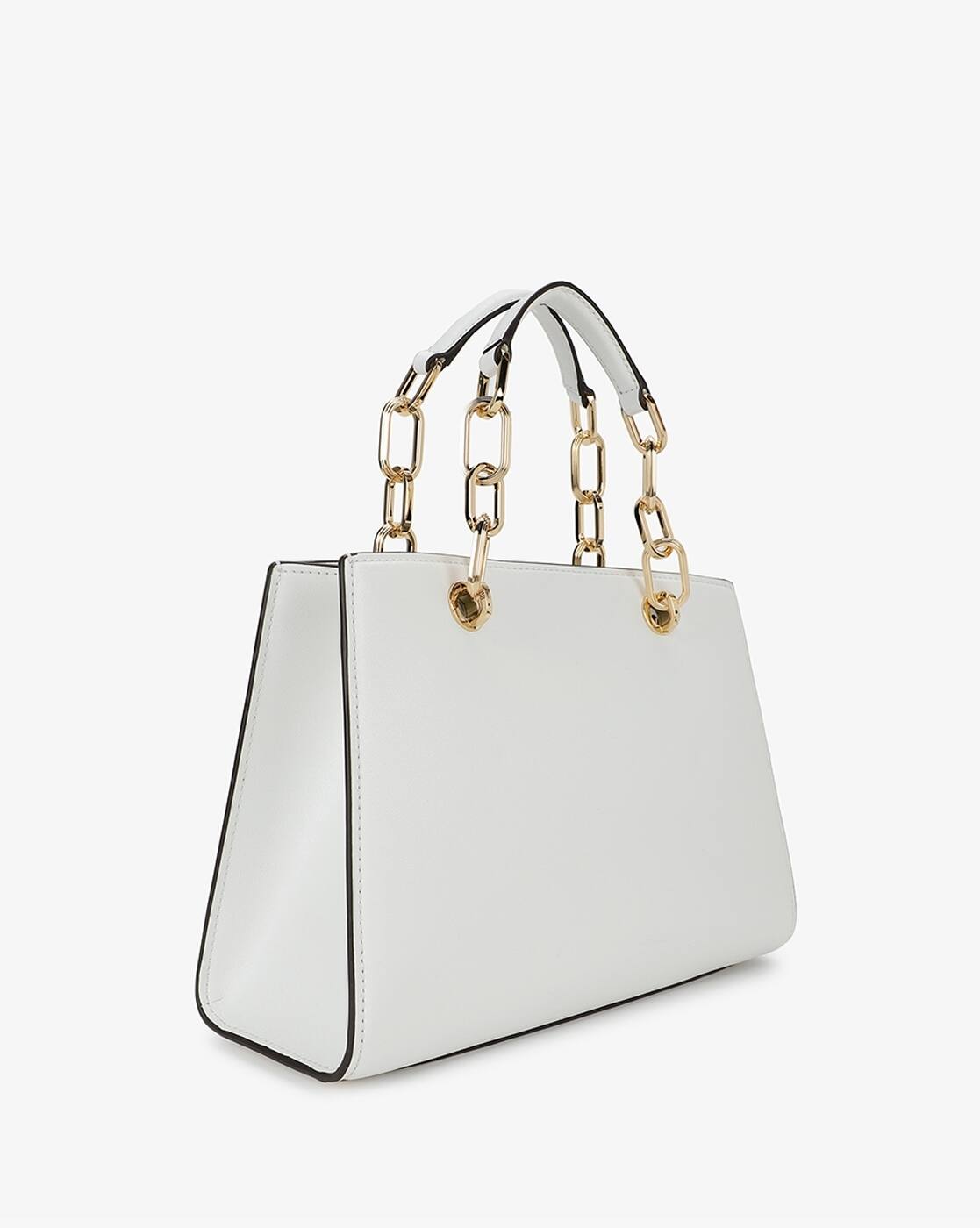 Buy Michael Kors Cynthia Small Leather Satchel White Color Women