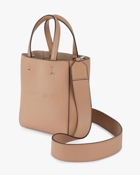 ◆正規品・新品◆JimmyChoo Camel Leather Medium Lenny Handbag DIAMONDBELTEDTHMNZD_027495_FRO