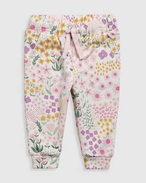 mothercare Girls Wilderness Escape Floral Print Cotton Joggers-picture-34