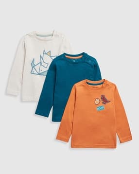 mothercare Boys Pack of 3 Embroidered Relaxed Fit Crew-Neck T-Shirts-picture-37