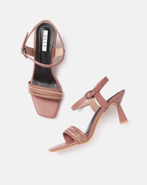 Elle Women Open-Toe Stilettos with Ankle-Strap