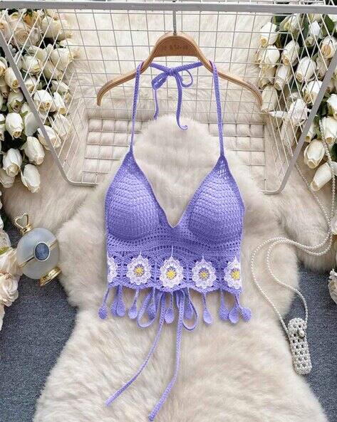 purple crochet top