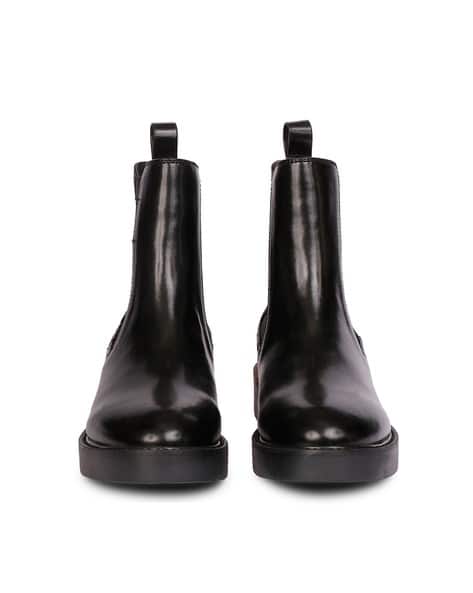 Round-Toe Ankle-Length Slip-On Boots