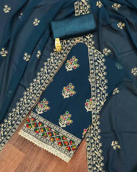 Women Embellished Unstitched Dress Material Price in India